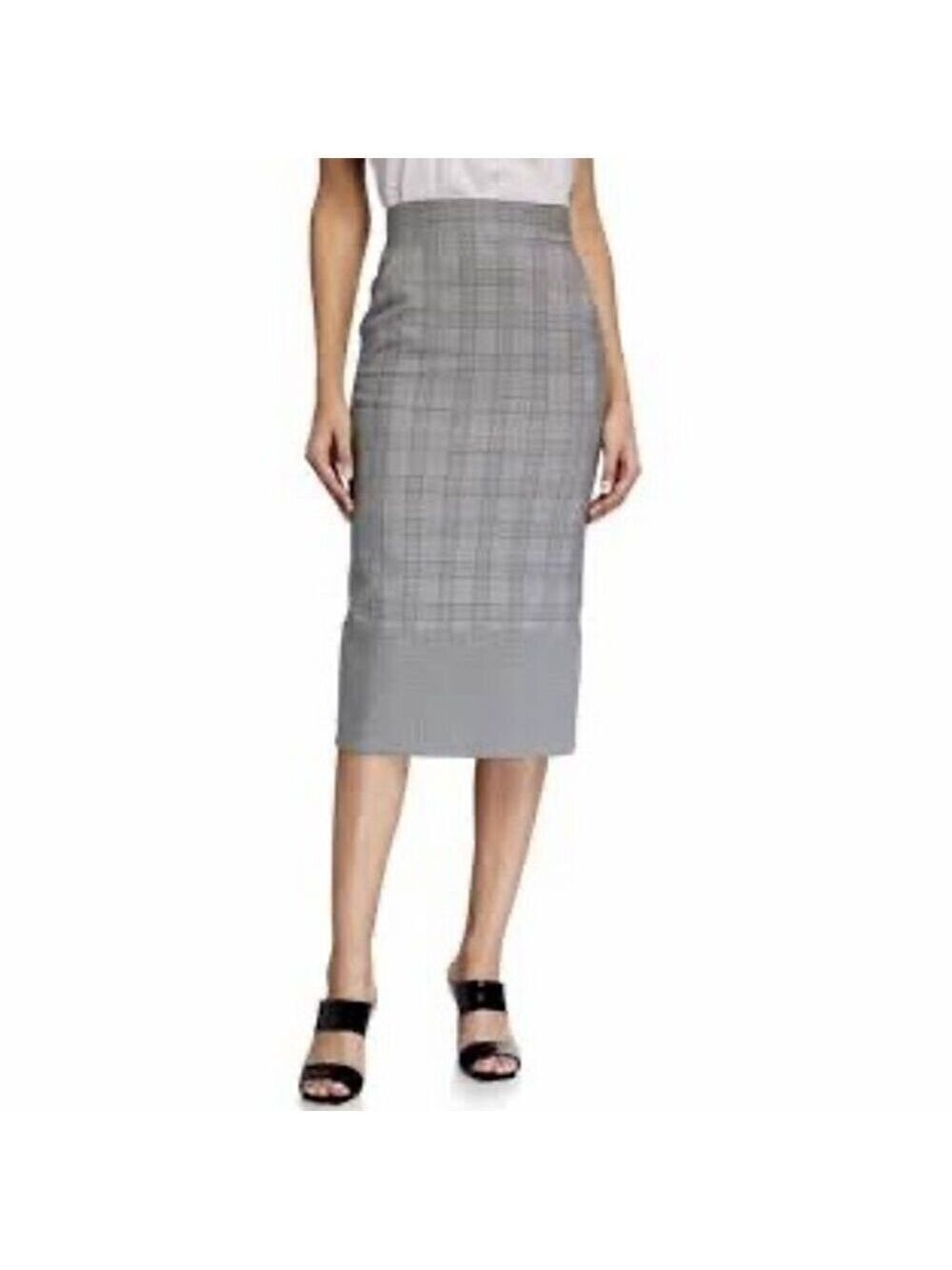 Veronica Beard NWT Twain Pencil Skirt Women's Gray Check Size 6 - Picture 3 of 16